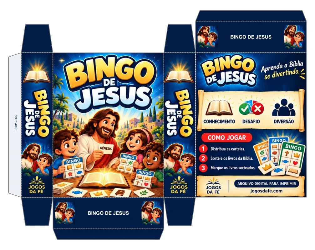 Molde da caixa BINGO DE JESUS