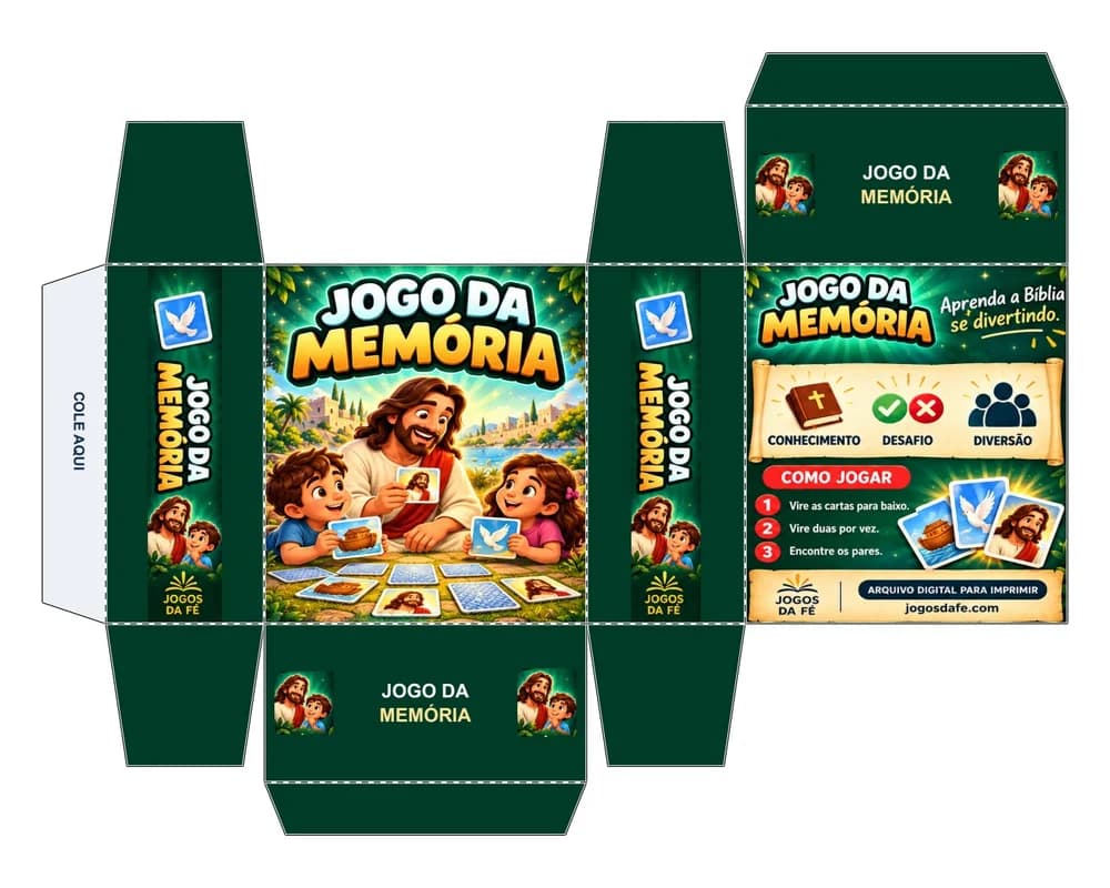 Molde da caixa JOGO DA MEMÓRIA