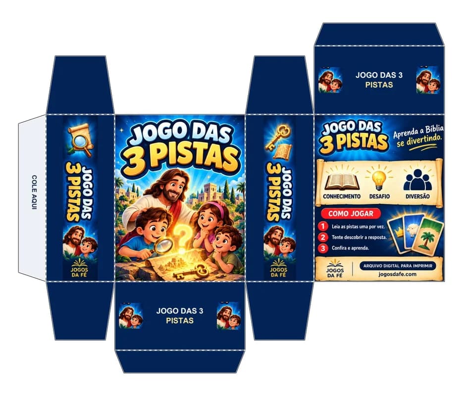 Molde da caixa JOGO DAS 3 PISTAS