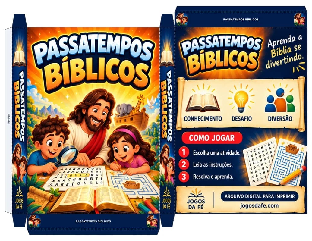 Molde da caixa PASSATEMPOS BÍBLICOS