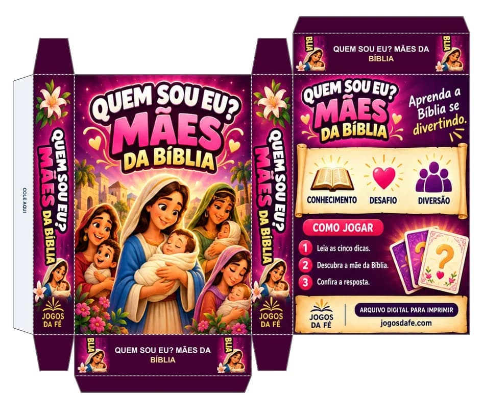 Molde da caixa QUEM SOU EU? MÃES DA BÍBLIA
