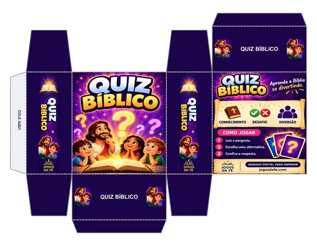 Molde da caixa QUIZ BÍBLICO
