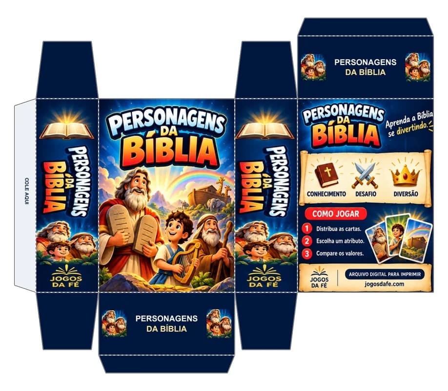Molde da caixa PERSONAGENS DA BÍBLIA