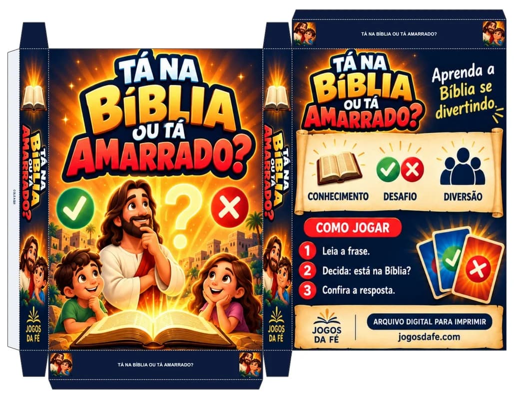 Molde da caixa TÁ NA BÍBLIA OU TÁ AMARRADO?