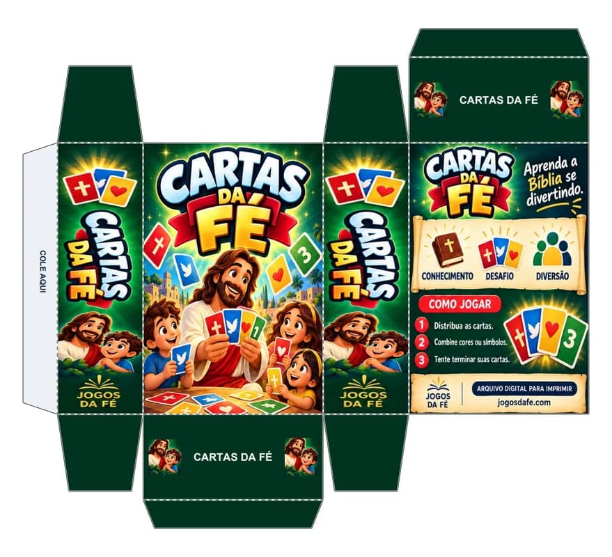 Molde da caixa CARTAS DA FÉ