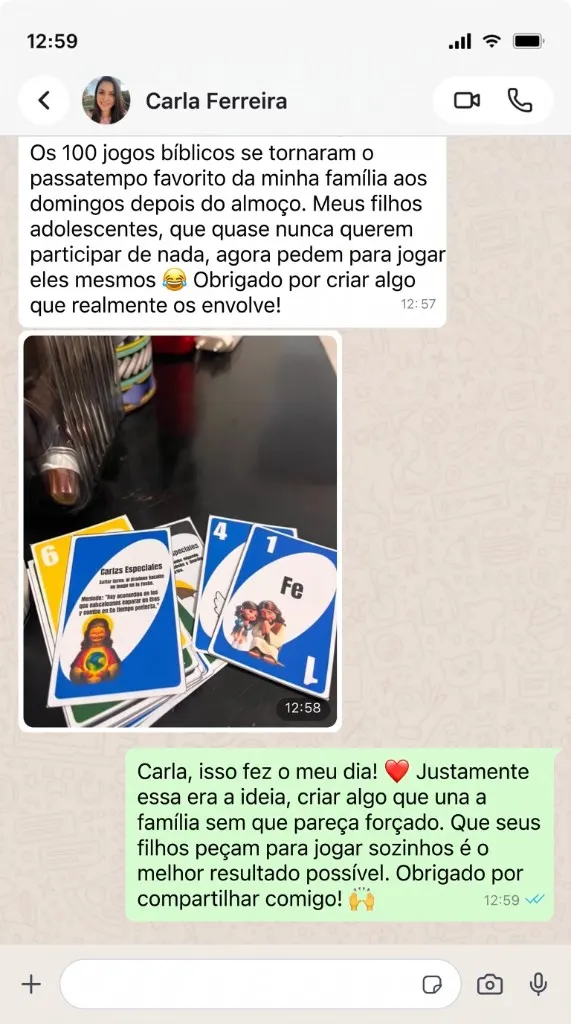 Depoimento de Carla Ferreira no WhatsApp