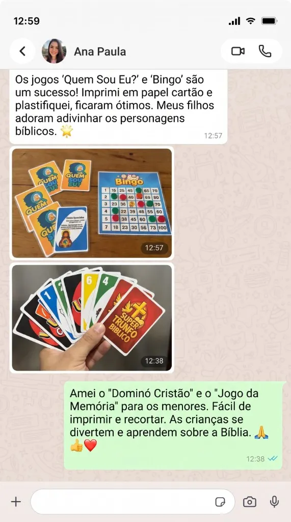 Depoimento de Ana Paula no WhatsApp
