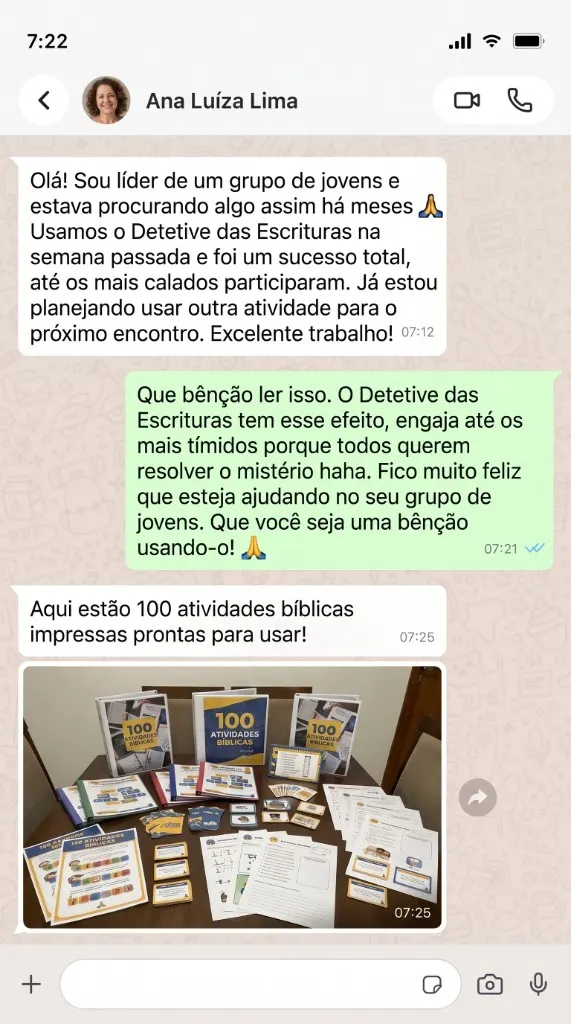 Depoimento de Ana Luíza Lima no WhatsApp